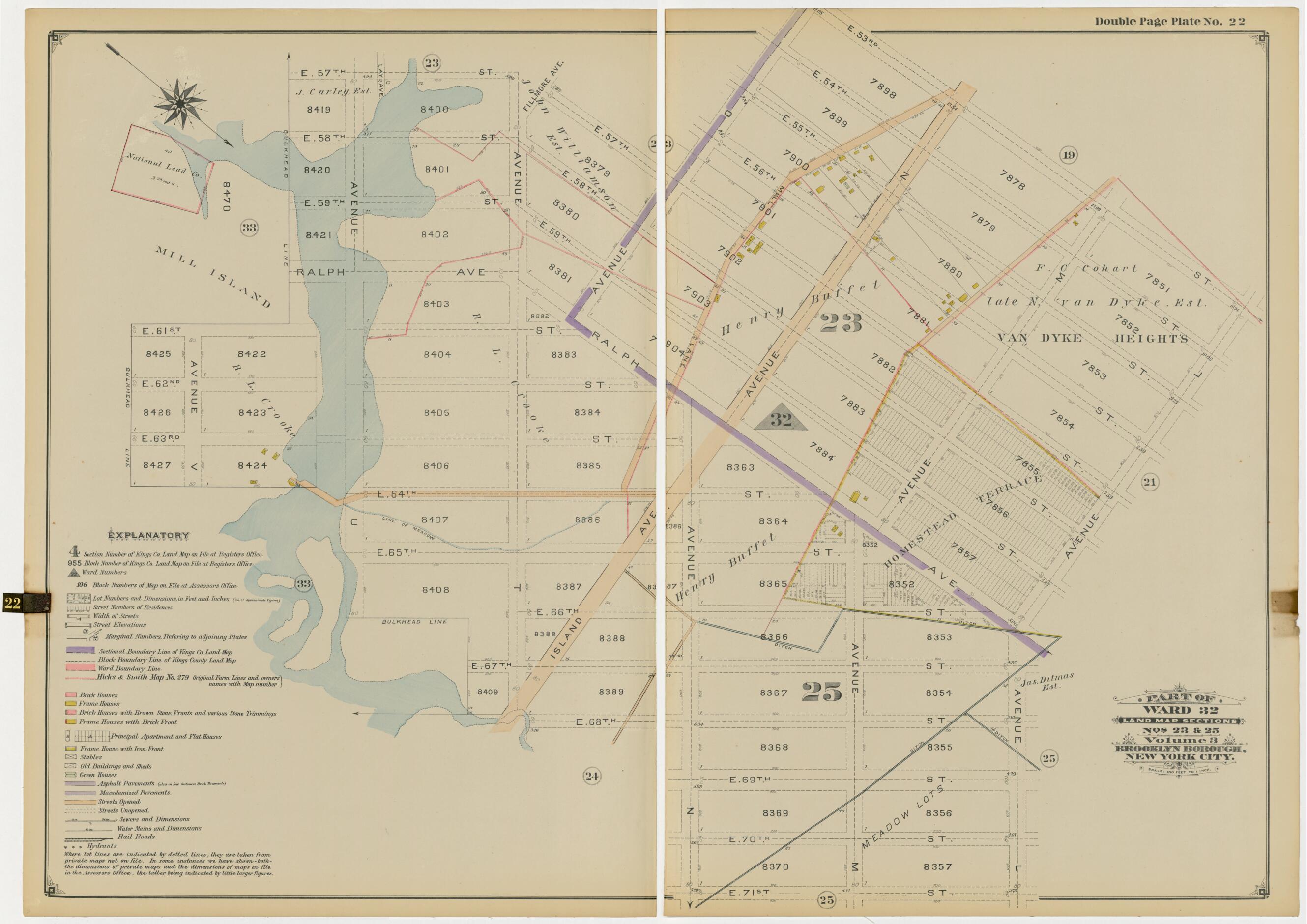 This old map of Image 48 of Atlas of the Brooklyn Borough of the City of New York : Originally Kings Co., Complete In Three Volumes : Based Upon Official Maps and Plans On File In the Various City Offices In the Municipal Building and Registers Office (H