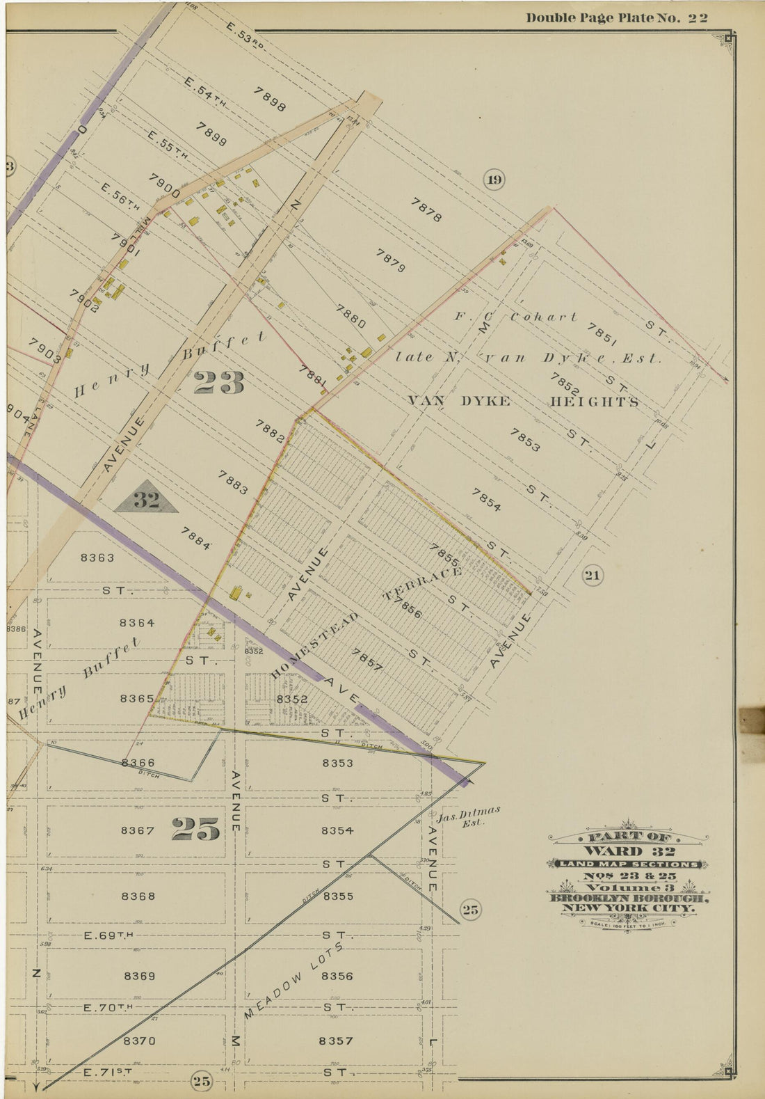 This old map of Image 49 of Atlas of the Brooklyn Borough of the City of New York : Originally Kings Co., Complete In Three Volumes : Based Upon Official Maps and Plans On File In the Various City Offices In the Municipal Building and Registers Office (H