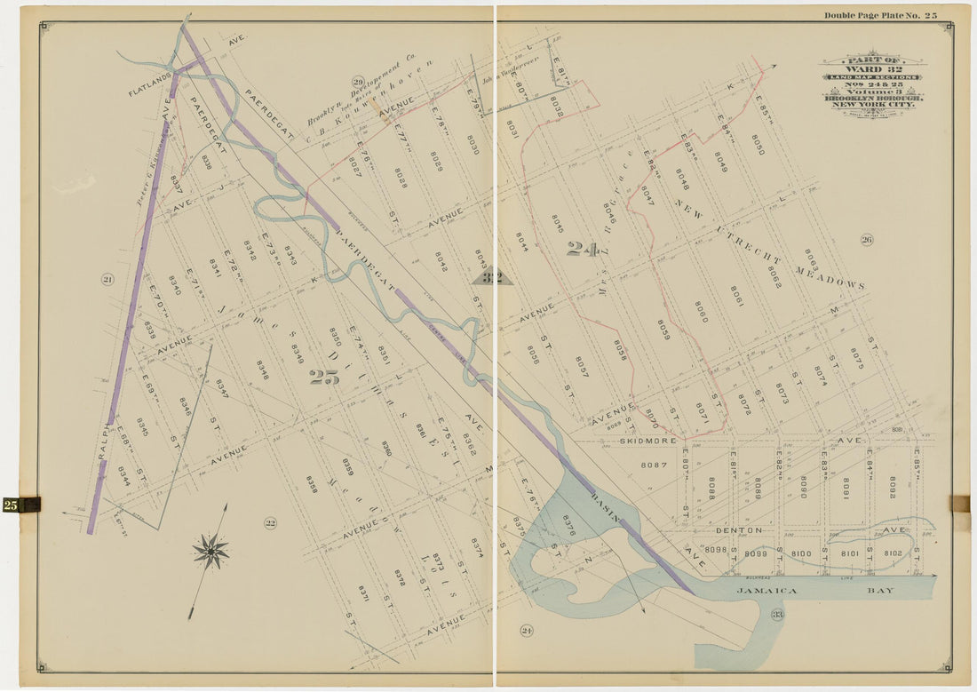 This old map of Image 54 of Atlas of the Brooklyn Borough of the City of New York : Originally Kings Co., Complete In Three Volumes : Based Upon Official Maps and Plans On File In the Various City Offices In the Municipal Building and Registers Office (H