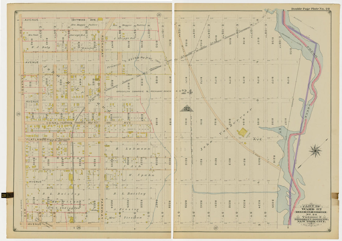 This old map of Image 60 of Atlas of the Brooklyn Borough of the City of New York : Originally Kings Co., Complete In Three Volumes : Based Upon Official Maps and Plans On File In the Various City Offices In the Municipal Building and Registers Office (H