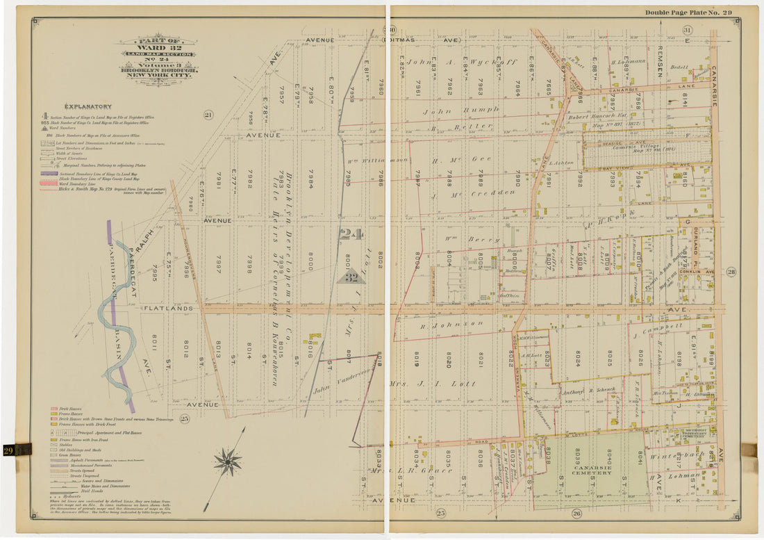 This old map of Image 62 of Atlas of the Brooklyn Borough of the City of New York : Originally Kings Co., Complete In Three Volumes : Based Upon Official Maps and Plans On File In the Various City Offices In the Municipal Building and Registers Office (H