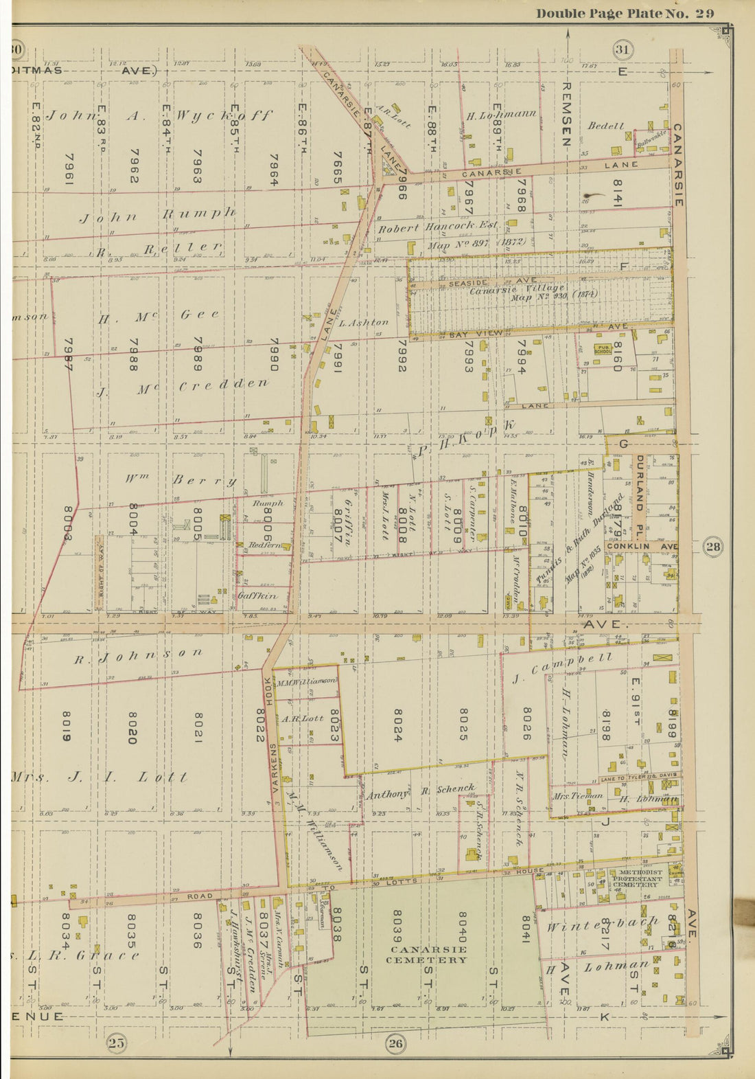This old map of Image 63 of Atlas of the Brooklyn Borough of the City of New York : Originally Kings Co., Complete In Three Volumes : Based Upon Official Maps and Plans On File In the Various City Offices In the Municipal Building and Registers Office (H