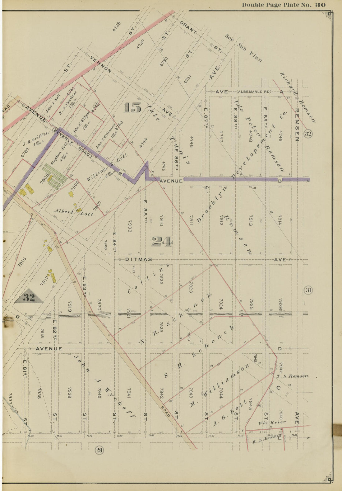 This old map of Image 65 of Atlas of the Brooklyn Borough of the City of New York : Originally Kings Co., Complete In Three Volumes : Based Upon Official Maps and Plans On File In the Various City Offices In the Municipal Building and Registers Office (H