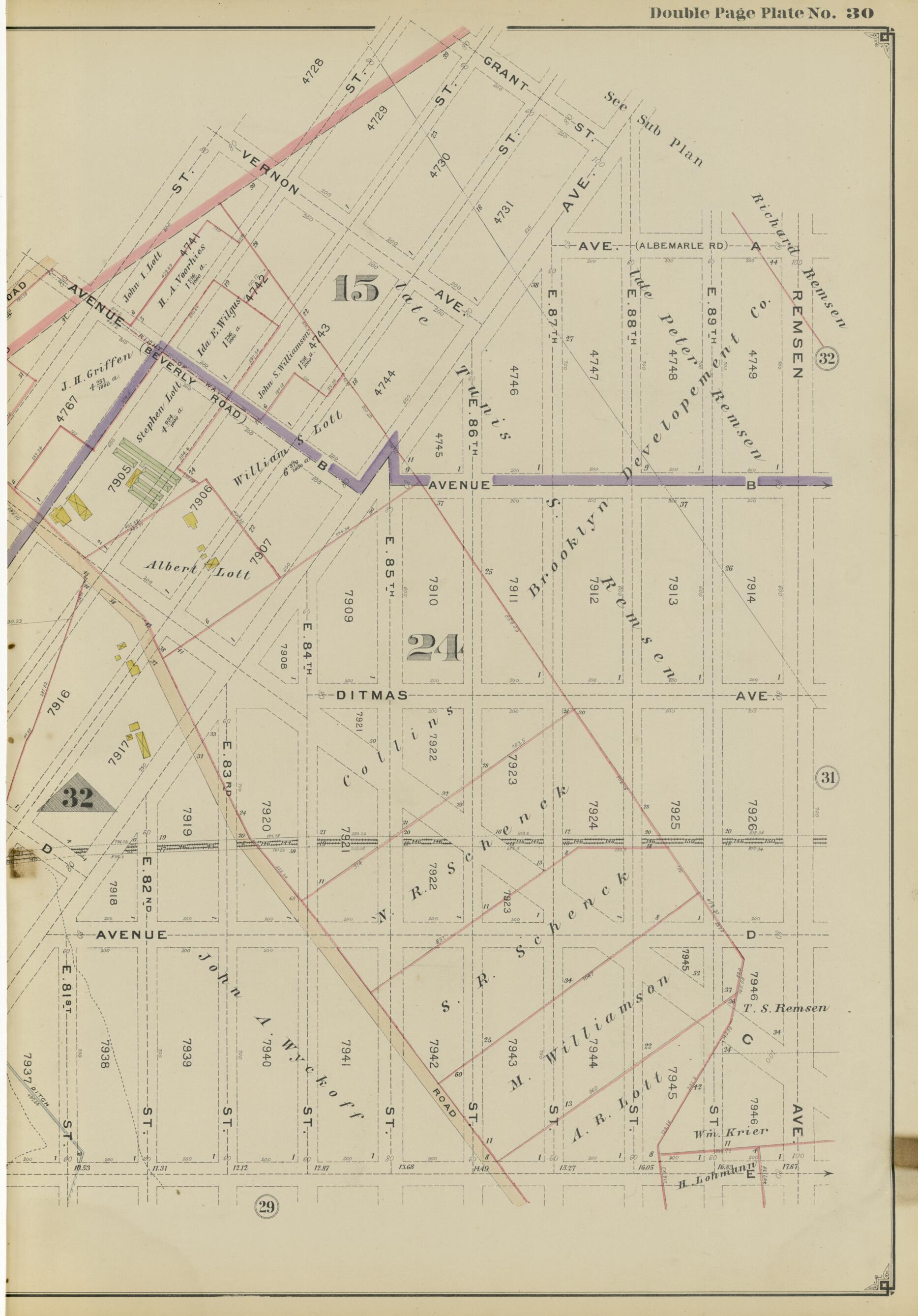 This old map of Image 65 of Atlas of the Brooklyn Borough of the City of New York : Originally Kings Co., Complete In Three Volumes : Based Upon Official Maps and Plans On File In the Various City Offices In the Municipal Building and Registers Office (H
