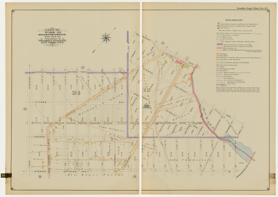 This old map of Image 66 of Atlas of the Brooklyn Borough of the City of New York : Originally Kings Co., Complete In Three Volumes : Based Upon Official Maps and Plans On File In the Various City Offices In the Municipal Building and Registers Office (H