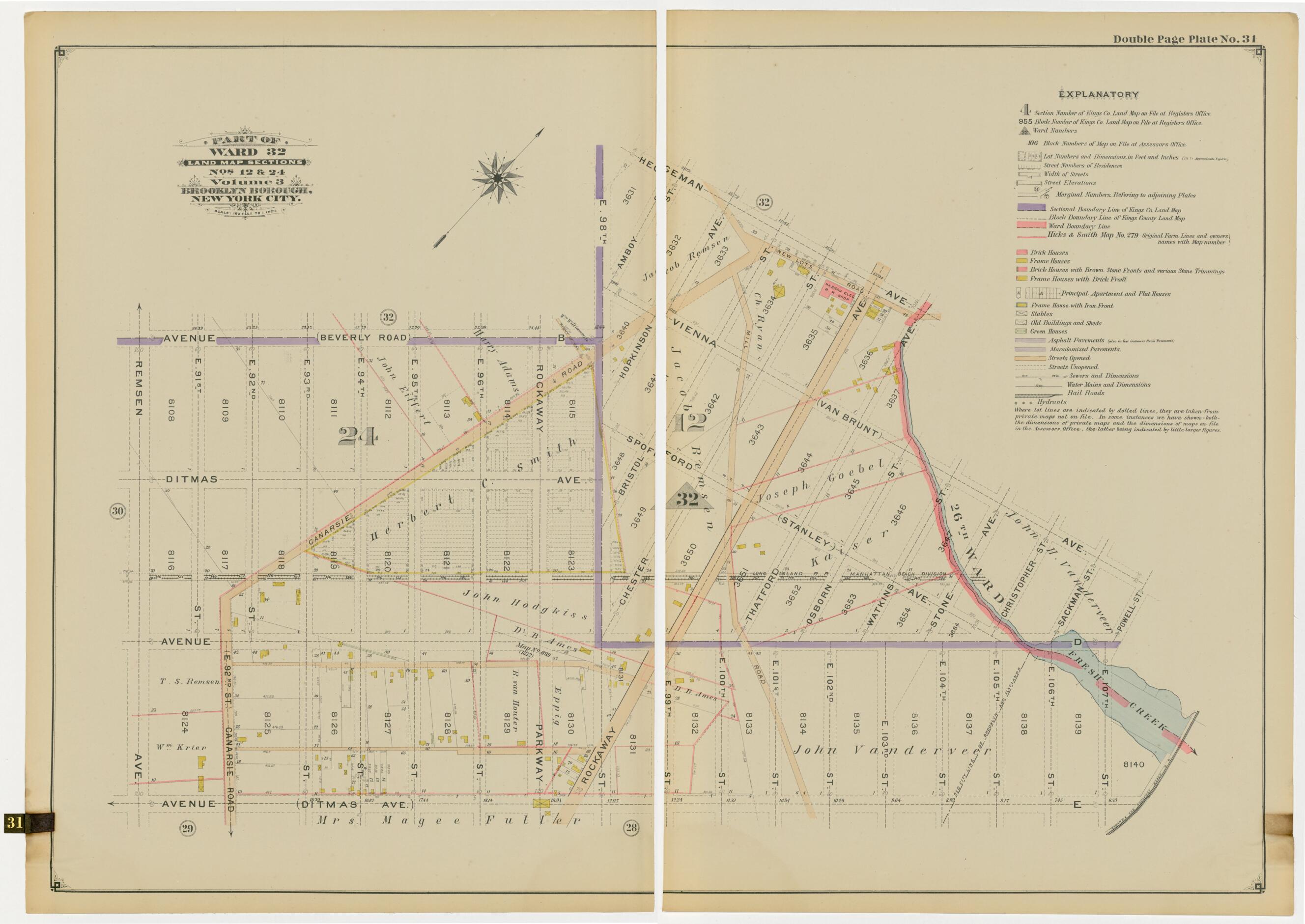 This old map of Image 66 of Atlas of the Brooklyn Borough of the City of New York : Originally Kings Co., Complete In Three Volumes : Based Upon Official Maps and Plans On File In the Various City Offices In the Municipal Building and Registers Office (H