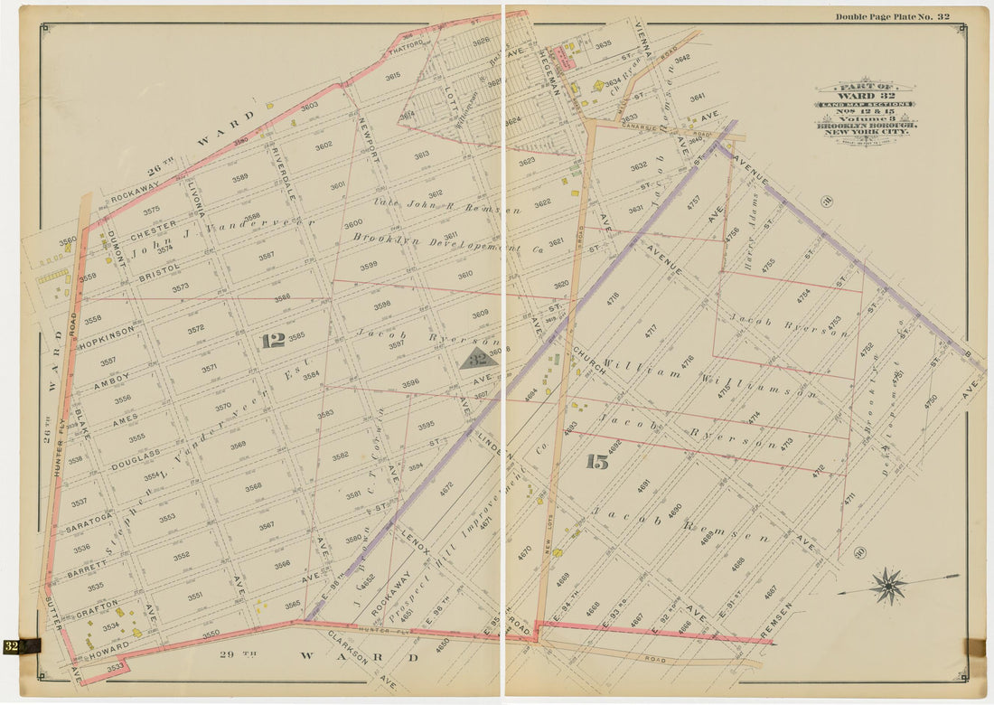 This old map of Image 68 of Atlas of the Brooklyn Borough of the City of New York : Originally Kings Co., Complete In Three Volumes : Based Upon Official Maps and Plans On File In the Various City Offices In the Municipal Building and Registers Office (H
