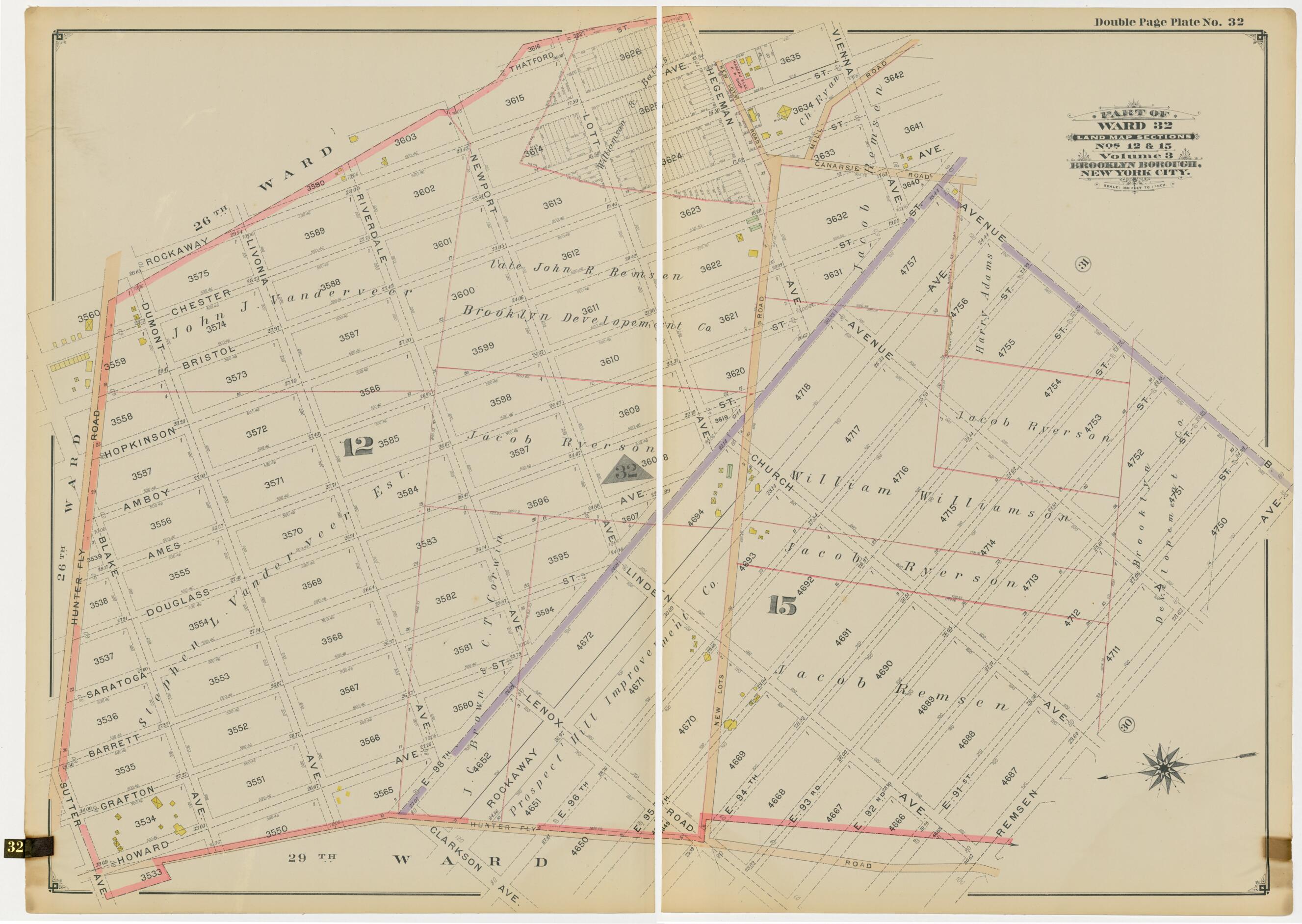 This old map of Image 68 of Atlas of the Brooklyn Borough of the City of New York : Originally Kings Co., Complete In Three Volumes : Based Upon Official Maps and Plans On File In the Various City Offices In the Municipal Building and Registers Office (H