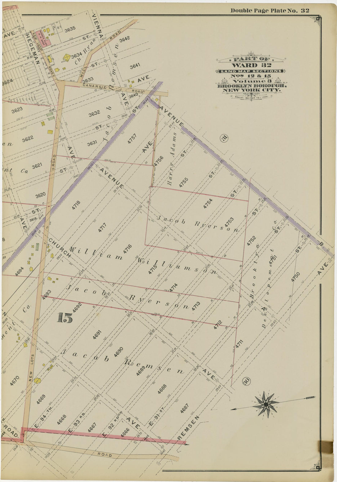 This old map of Image 69 of Atlas of the Brooklyn Borough of the City of New York : Originally Kings Co., Complete In Three Volumes : Based Upon Official Maps and Plans On File In the Various City Offices In the Municipal Building and Registers Office (H