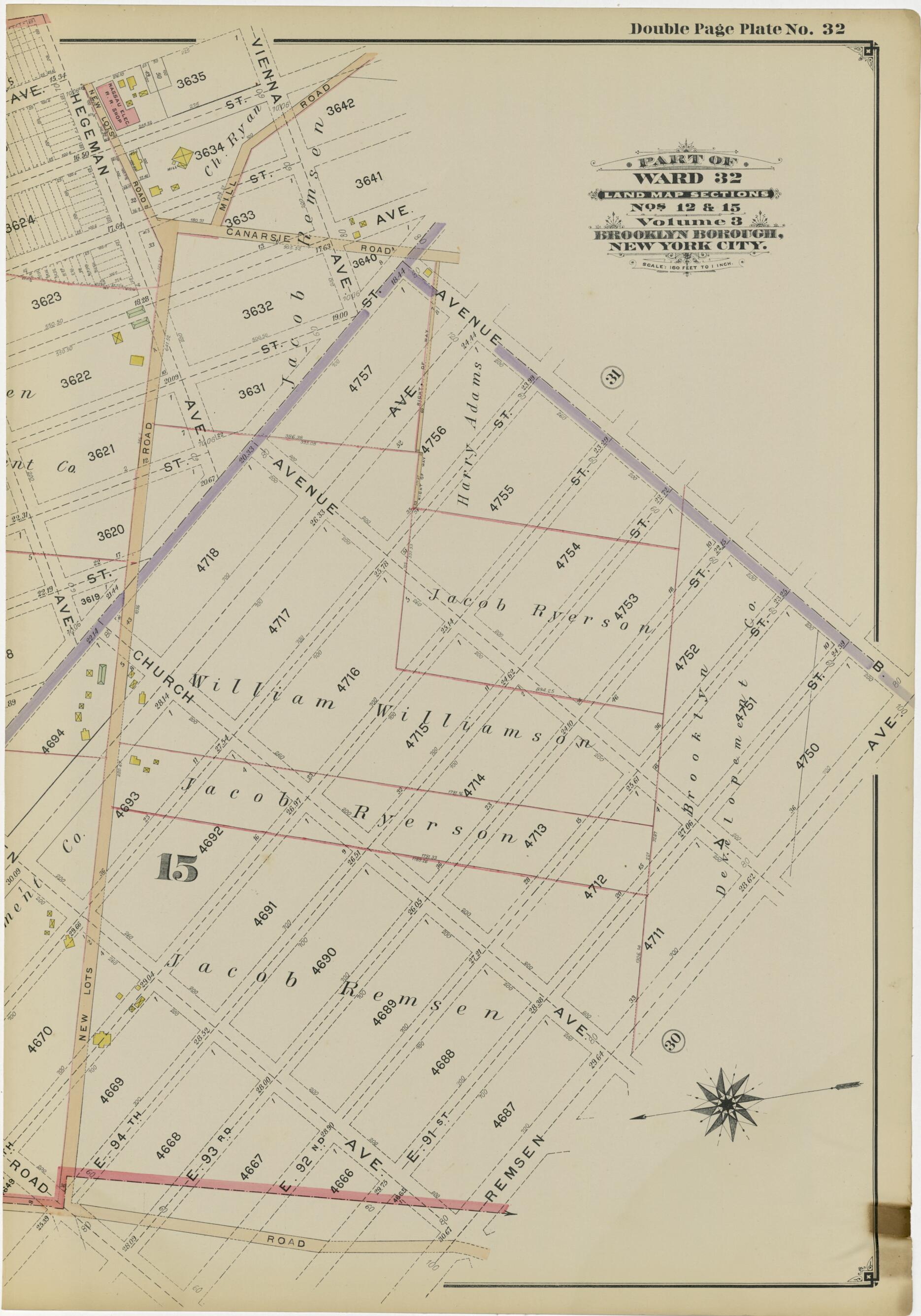 This old map of Image 69 of Atlas of the Brooklyn Borough of the City of New York : Originally Kings Co., Complete In Three Volumes : Based Upon Official Maps and Plans On File In the Various City Offices In the Municipal Building and Registers Office (H