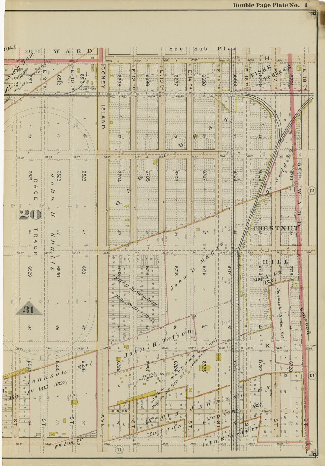 This old map of Image 7 of Atlas of the Brooklyn Borough of the City of New York : Originally Kings Co., Complete In Three Volumes : Based Upon Official Maps and Plans On File In the Various City Offices In the Municipal Building and Registers Office (Ha