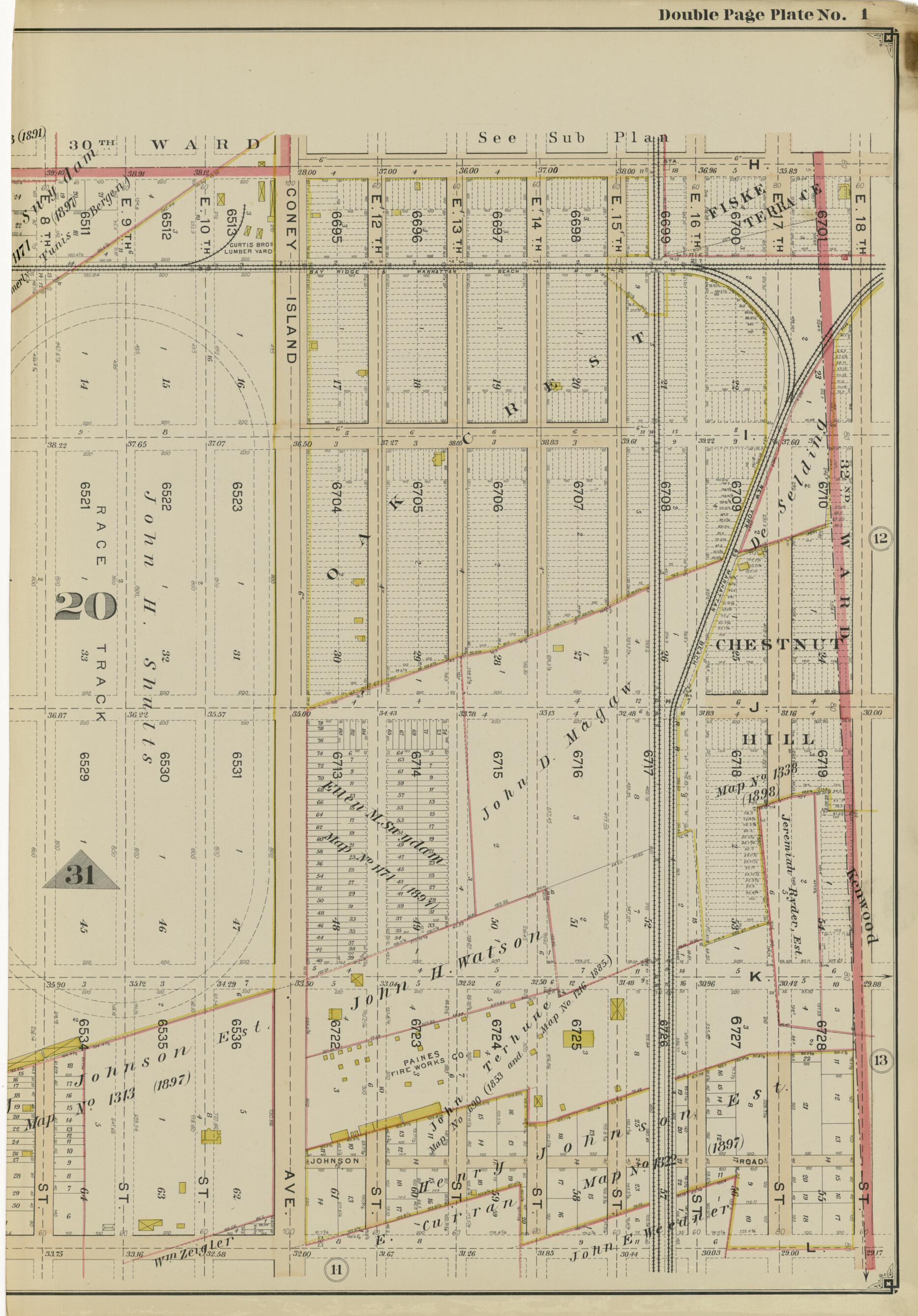 This old map of Image 7 of Atlas of the Brooklyn Borough of the City of New York : Originally Kings Co., Complete In Three Volumes : Based Upon Official Maps and Plans On File In the Various City Offices In the Municipal Building and Registers Office (Ha