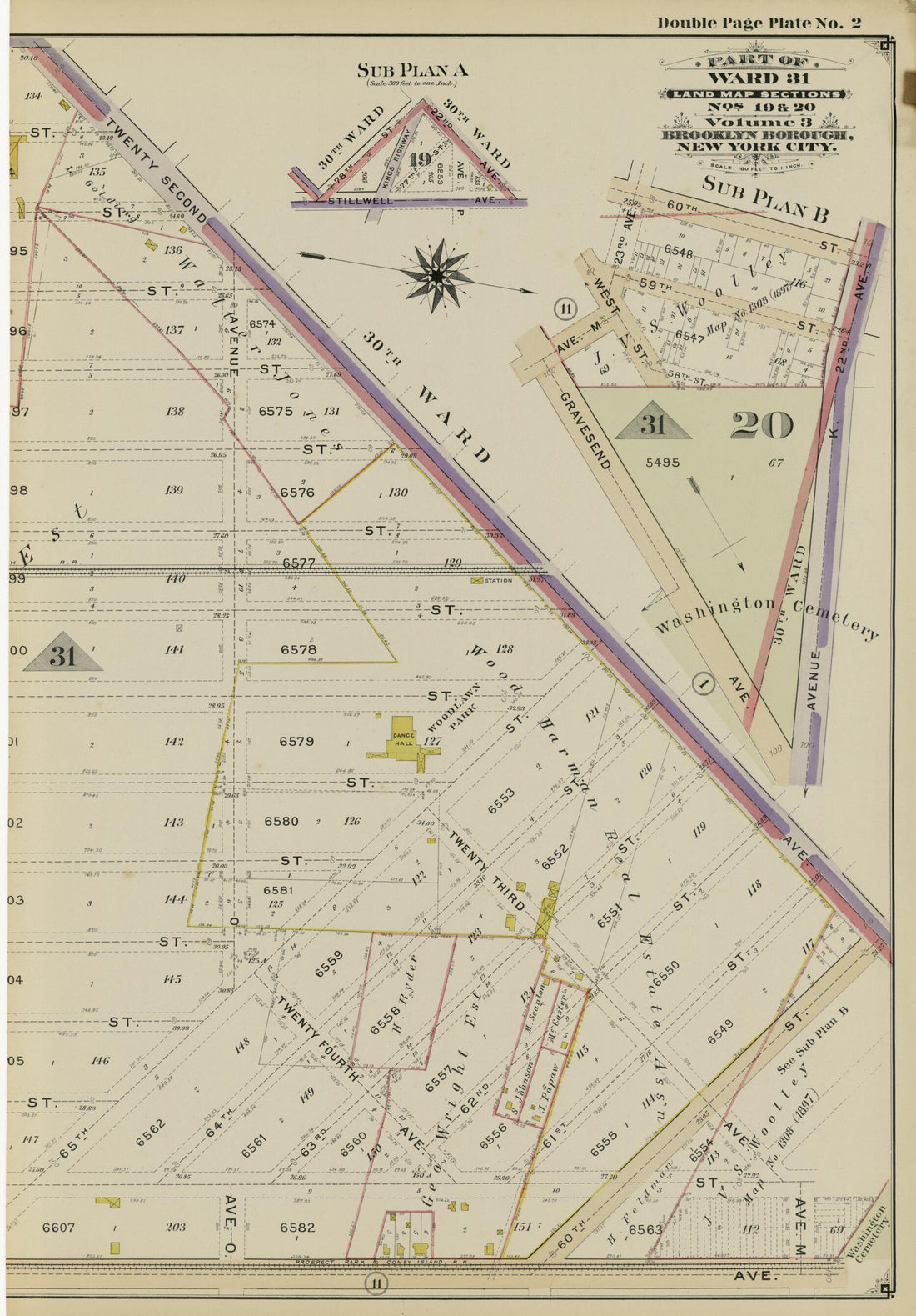 This old map of Image 9 of Atlas of the Brooklyn Borough of the City of New York : Originally Kings Co., Complete In Three Volumes : Based Upon Official Maps and Plans On File In the Various City Offices In the Municipal Building and Registers Office (Ha