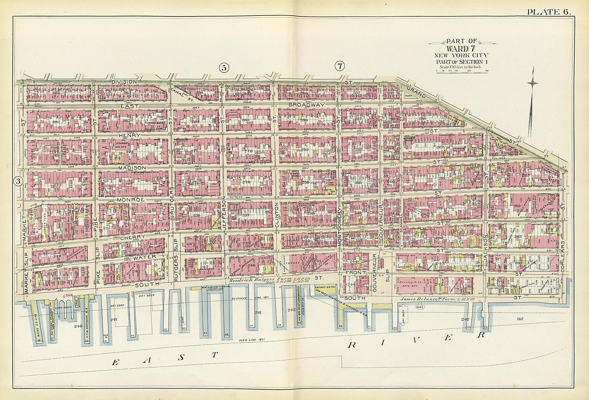 This old map of Part of Ward 7 from Atlas of the City of New York, Manhattan Island from 1894 was created by G.W. Bromley & Co in 1894