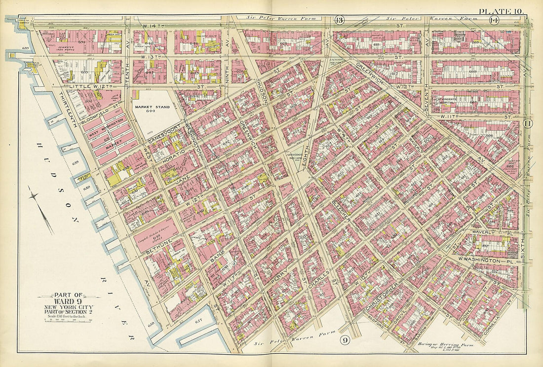 This old map of Part of Ward 9 from Atlas of the City of New York, Manhattan Island from 1894 was created by G.W. Bromley & Co in 1894