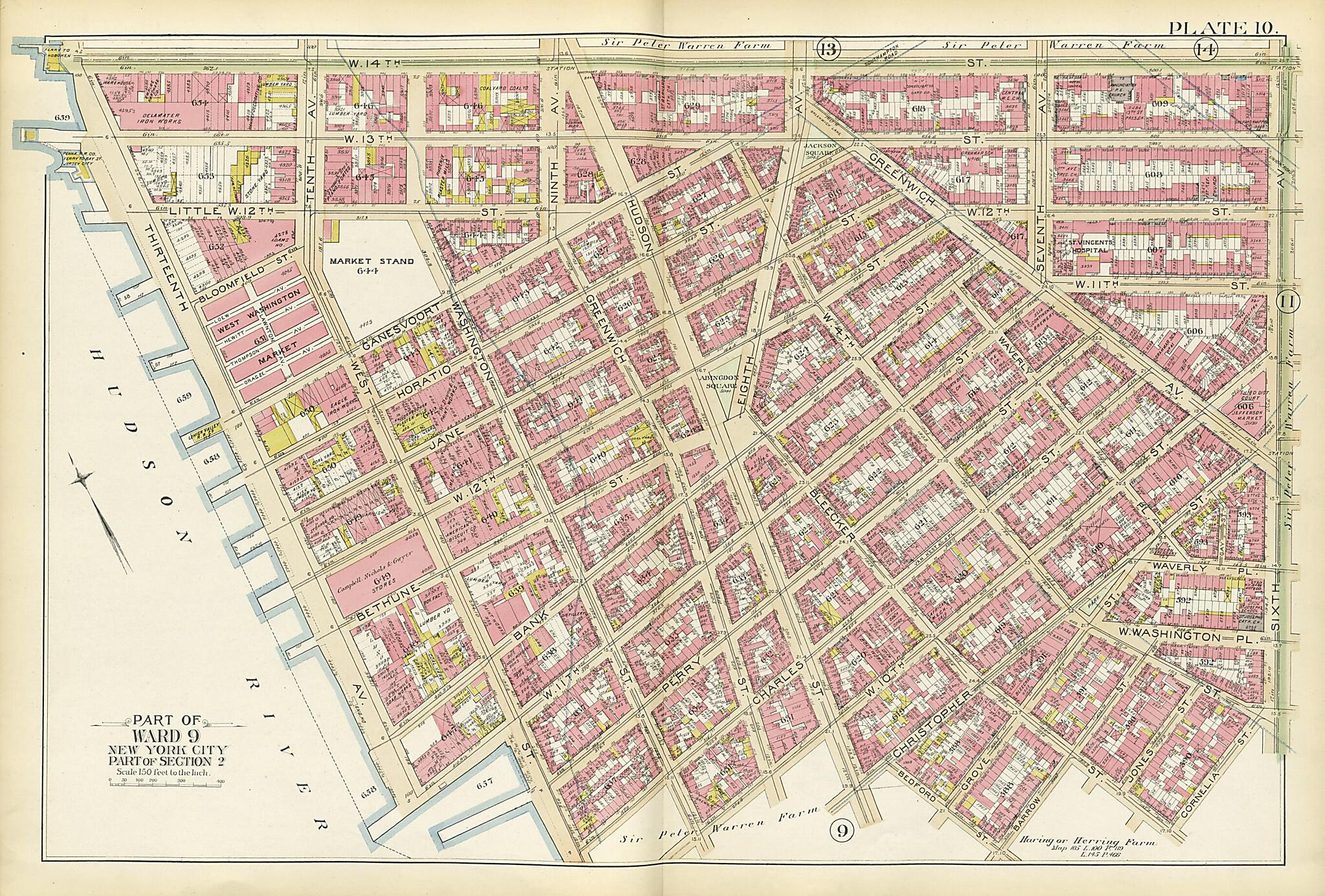This old map of Part of Ward 9 from Atlas of the City of New York, Manhattan Island from 1894 was created by G.W. Bromley & Co in 1894