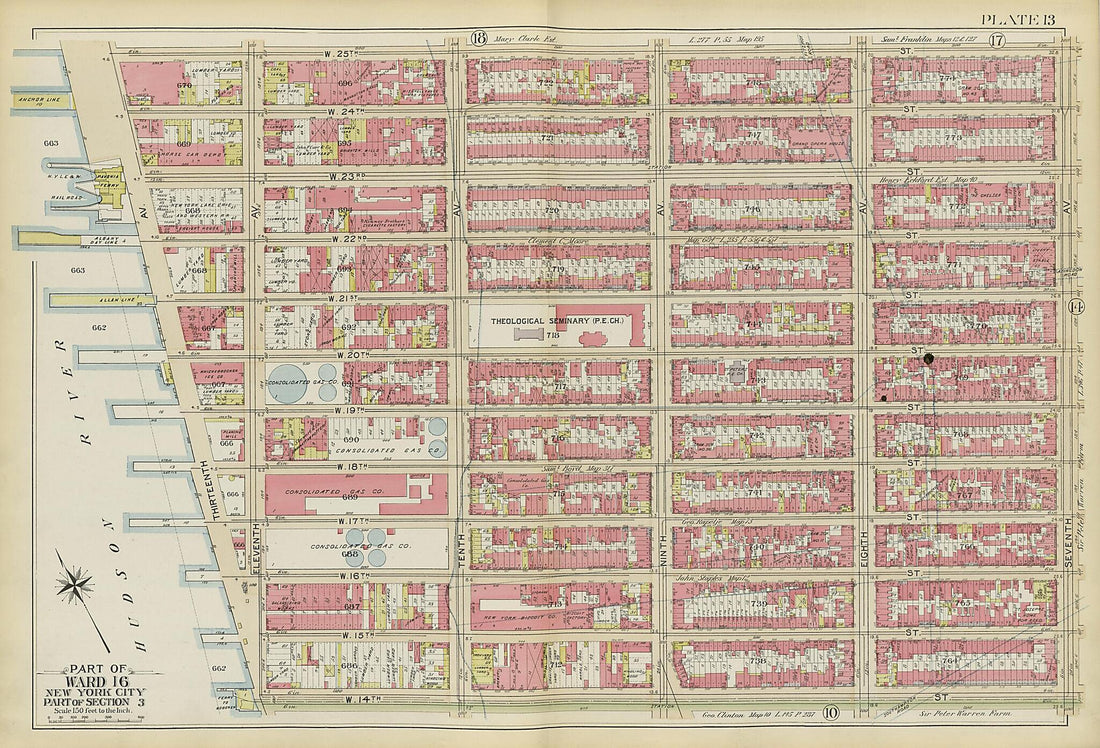 This old map of Part of Ward 16 from Atlas of the City of New York, Manhattan Island from 1894 was created by G.W. Bromley & Co in 1894