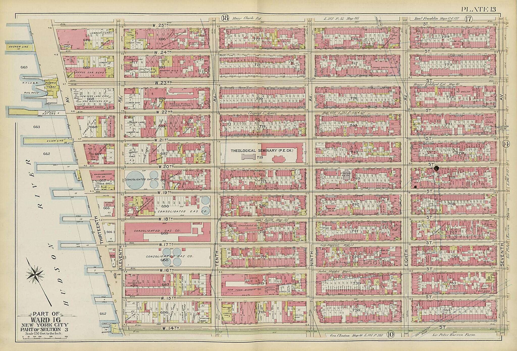 This old map of Part of Ward 16 from Atlas of the City of New York, Manhattan Island from 1894 was created by G.W. Bromley & Co in 1894