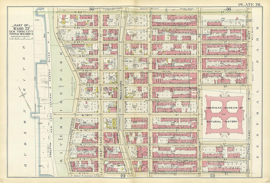 This old map of Part of Ward 22 from Atlas of the City of New York, Manhattan Island from 1894 was created by G.W. Bromley & Co in 1894