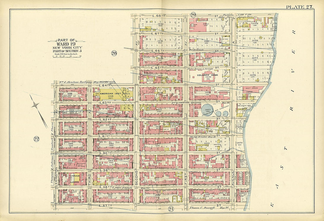 This old map of Part of Ward 19 (part of Section 3) from Atlas of the City of New York, Manhattan Island from 1894 was created by G.W. Bromley & Co in 1894