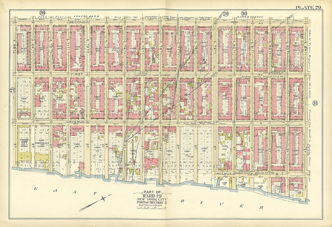 This old map of Part of Ward 19 (part of Section 5) from Atlas of the City of New York, Manhattan Island from 1894 was created by G.W. Bromley & Co in 1894