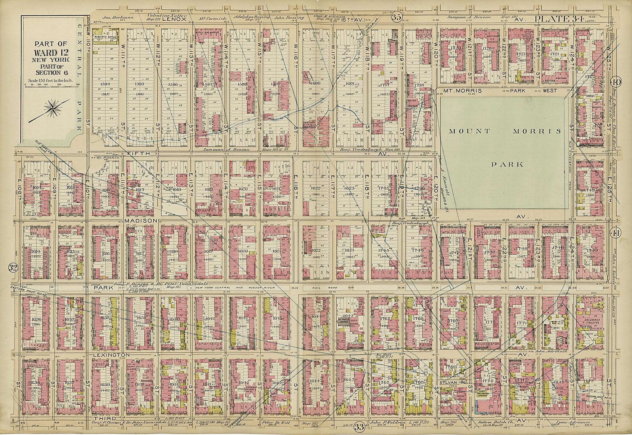 This old map of Part of Ward 12 (part of Section 6) from Atlas of the City of New York, Manhattan Island from 1894 was created by G.W. Bromley & Co in 1894