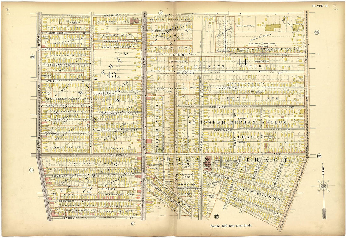 This old map of Plate 18 from Plat Book of the City of Rochester, New York from 1900 was created by J.M. Lathrop & Co in 1900