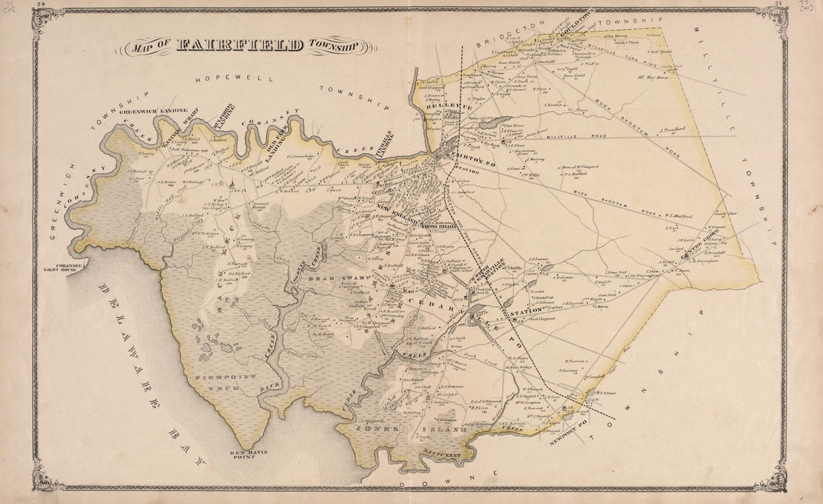 Fairfield Township from New Historical Atlas of Cumberland Co., New Jersey : 1876 by Relic Map Company