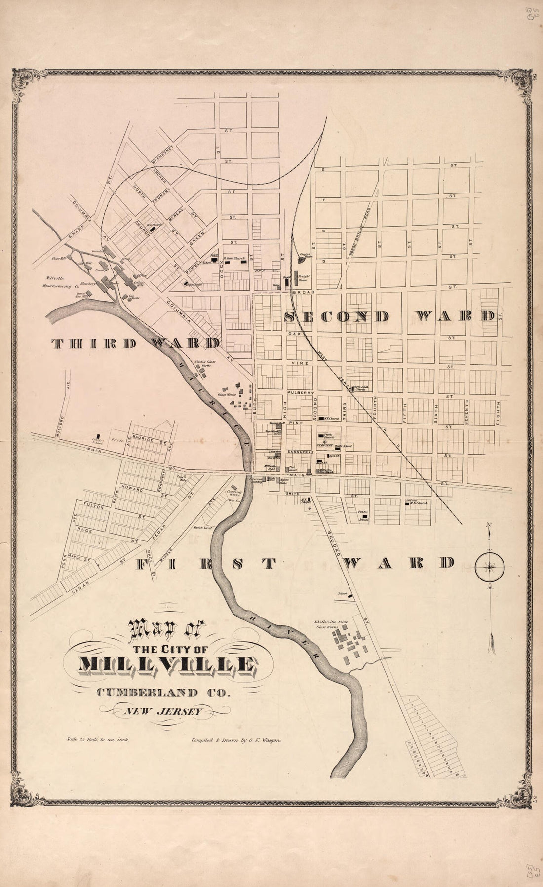 This old map of Millville from New Historical Atlas of Cumberland Co., New Jersey : from 1876 was created by D. J. Stewart in 1876
