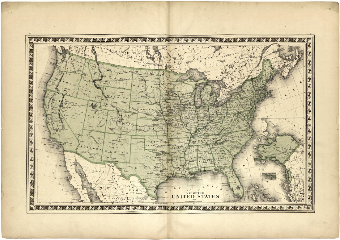 This old map of Map of the United States from Atlas of Passaic County, New Jersey from 1877 was created by E.B. Hyde & Co in 1877