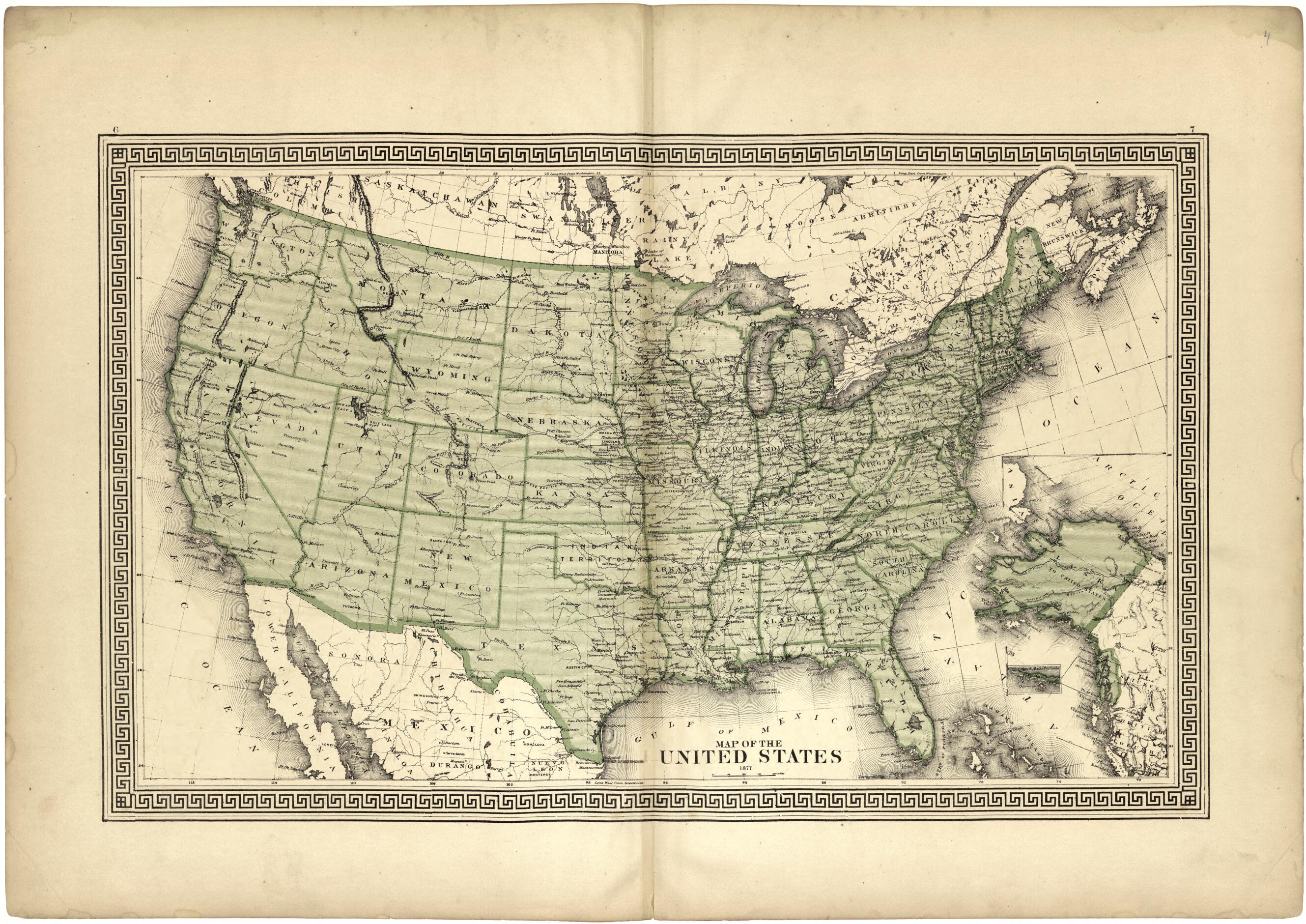 This old map of Map of the United States from Atlas of Passaic County, New Jersey from 1877 was created by E.B. Hyde & Co in 1877
