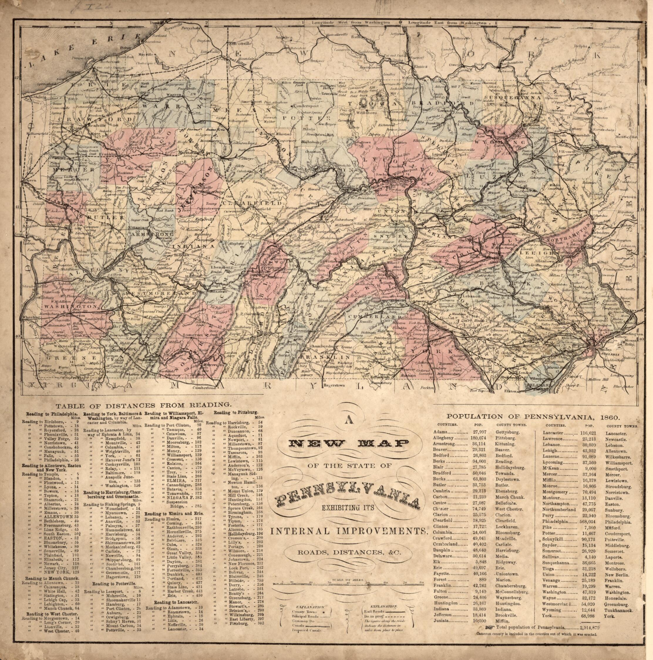 This old map of Endpaper : a New Map of the State of Pennsylvania, from Berks County from 1862 was created by L. Fagan in 1862