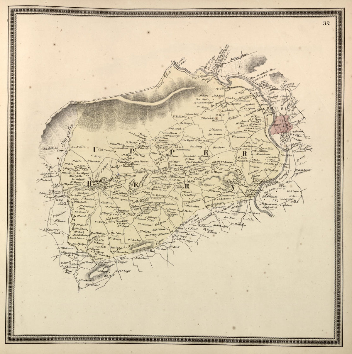 Bern, Upper Township from Berks County 1862 by Relic Map Company