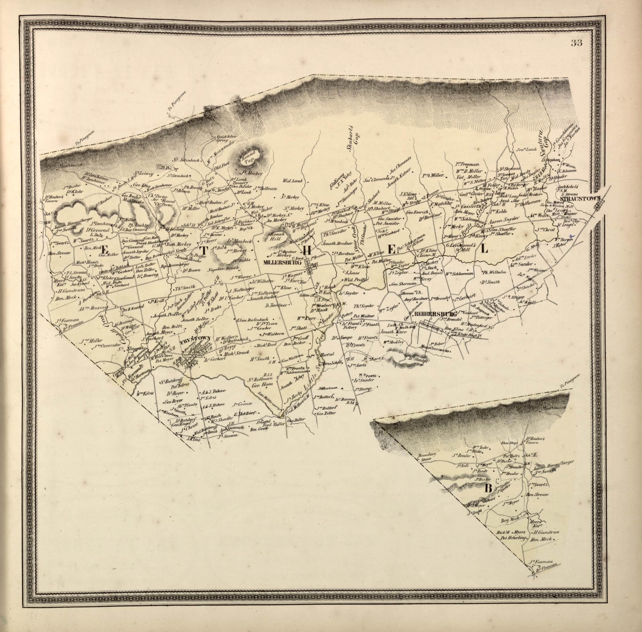 This old map of Bethel Township from Berks County from 1862 was created by L. Fagan in 1862