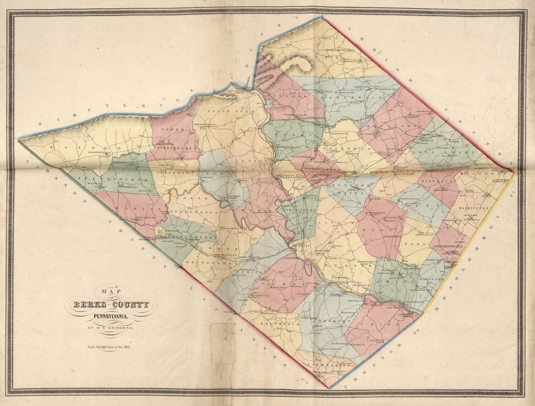 This old map of Map of Berks County, Pennsylvania from Berks County from 1862 was created by L. Fagan in 1862