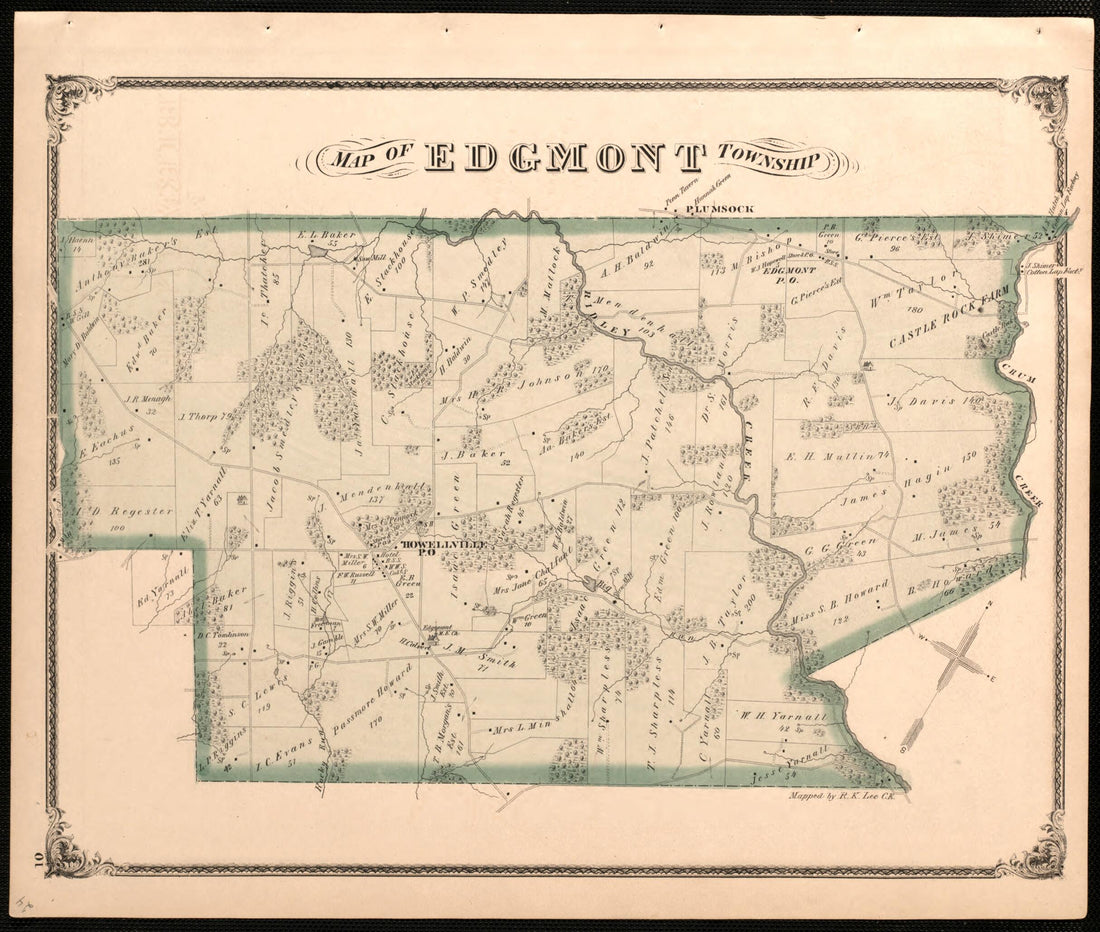 This old map of Map of Edgmont Township from New Historical Atlas of Delaware Co., Pennsylvania : from 1875 was created by Norman M. Friend in 1875