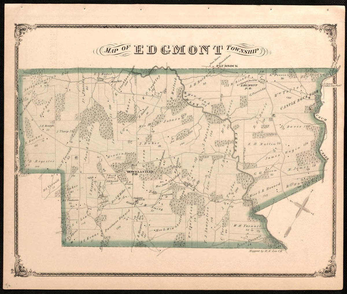 Map of Edgmont Township from New Historical Atlas of Delaware Co., Pennsylvania : 1875 by Relic Map Company