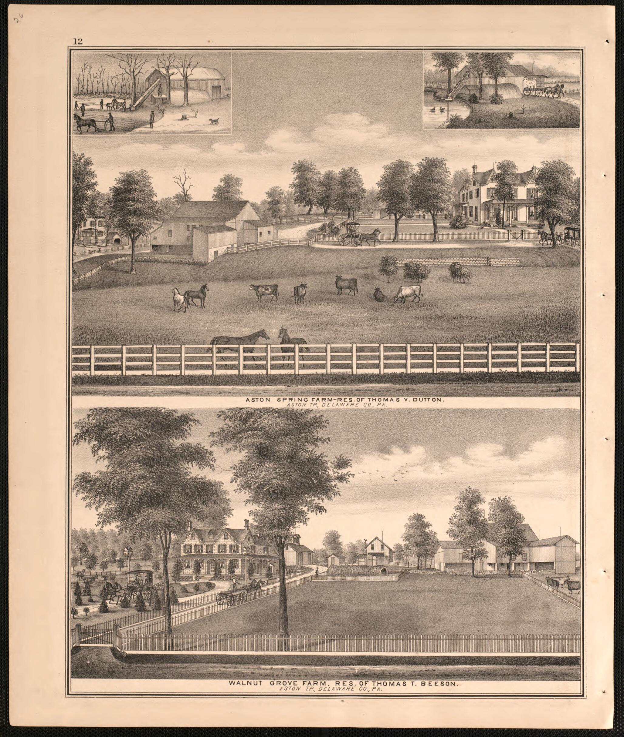 This old map of Ilustration of Birmingham Township from New Historical Atlas of Delaware Co., Pennsylvania : from 1875 was created by Norman M. Friend in 1875