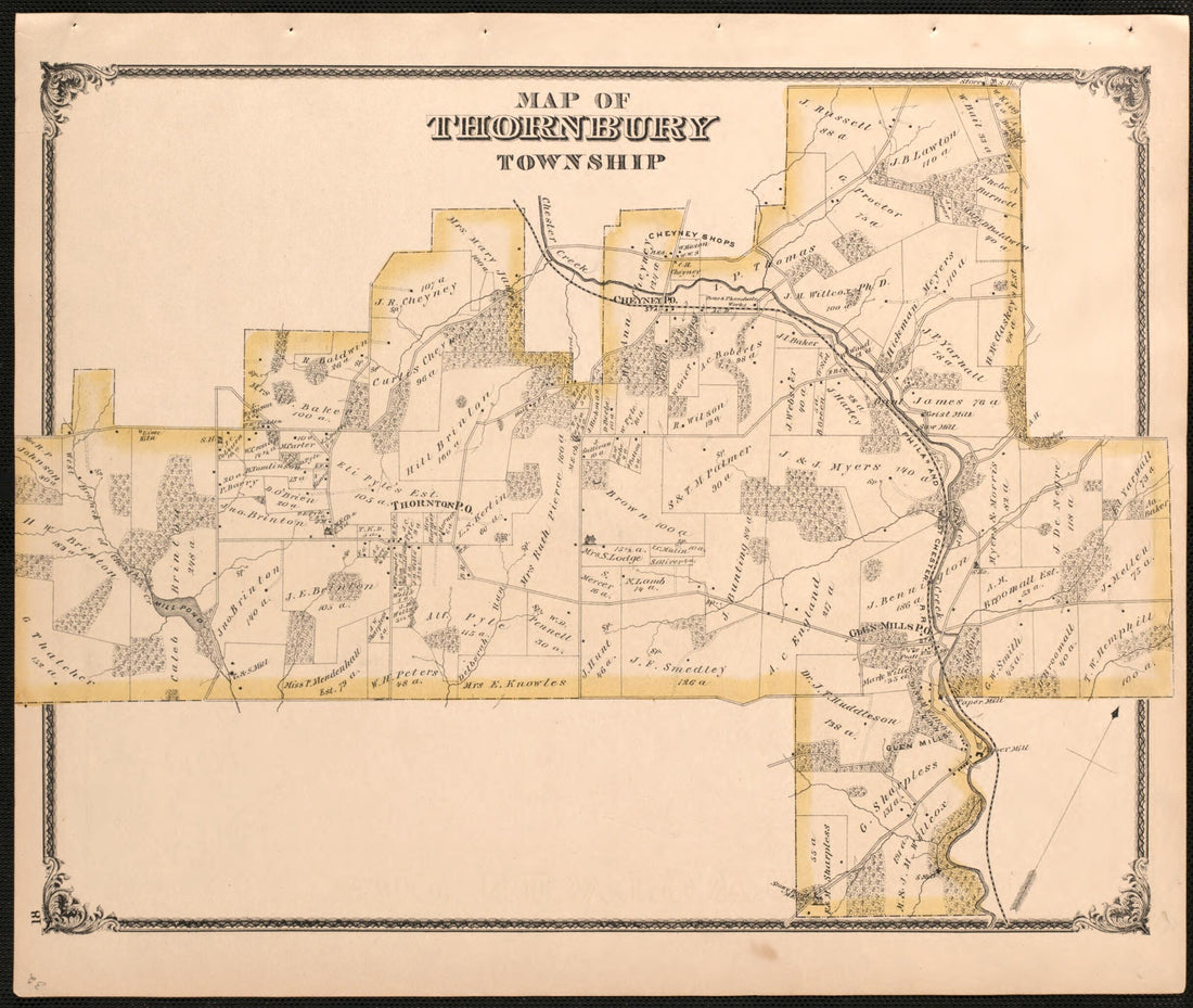 This old map of Thornbury Township from New Historical Atlas of Delaware Co., Pennsylvania : from 1875 was created by Norman M. Friend in 1875