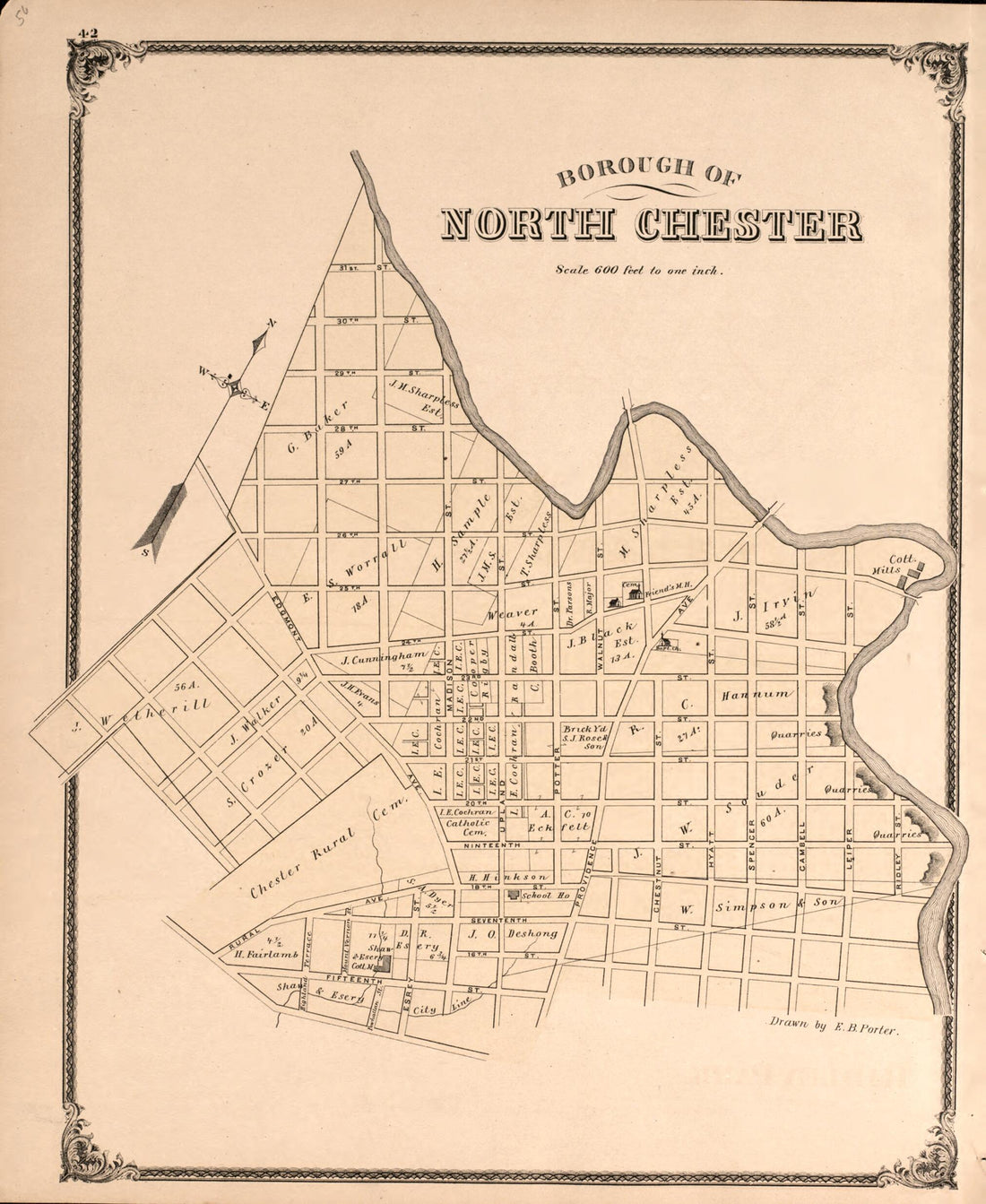 This old map of North Chester from New Historical Atlas of Delaware Co., Pennsylvania : from 1875 was created by Norman M. Friend in 1875
