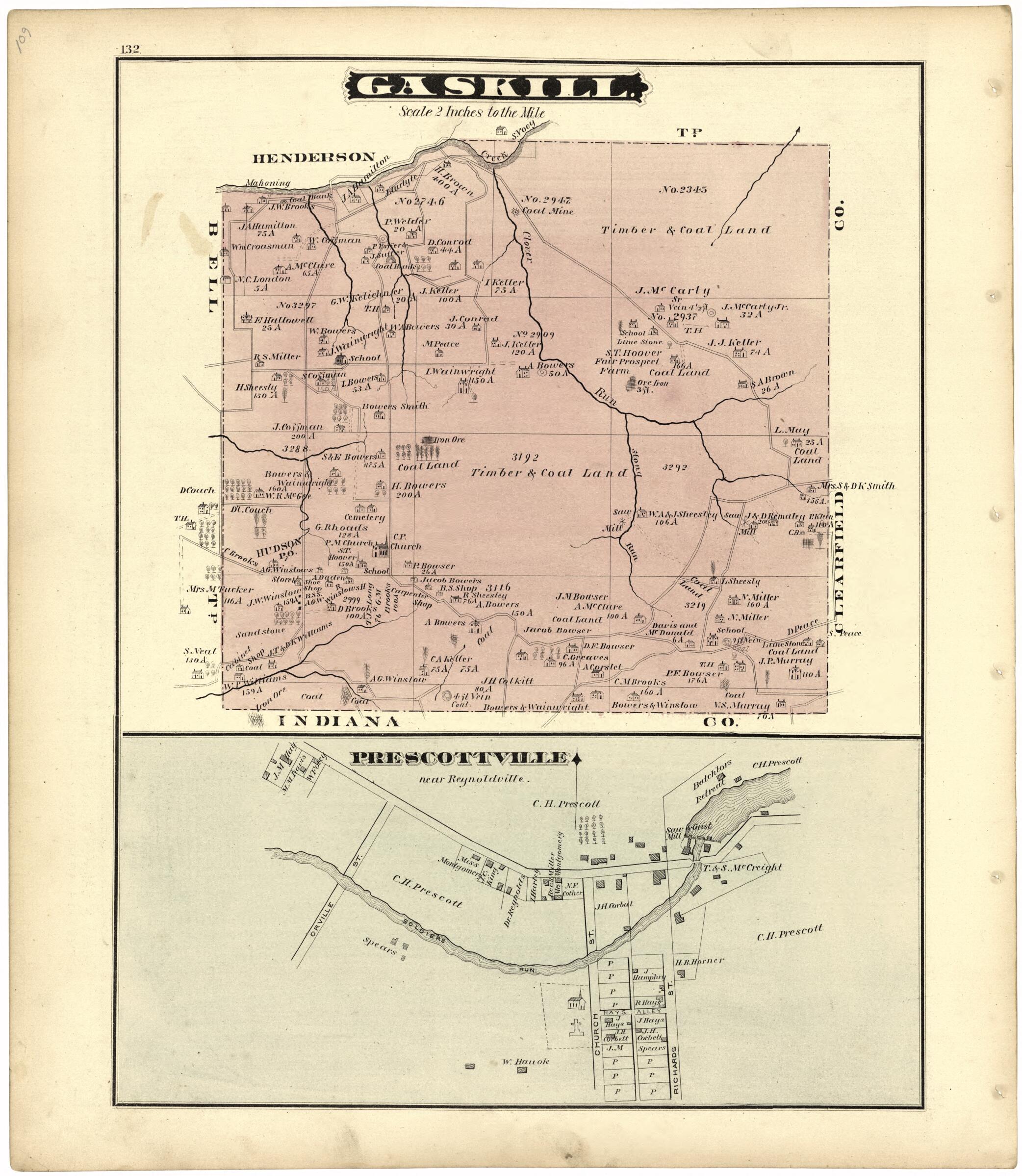 This old map of Gaskill from Caldwell&