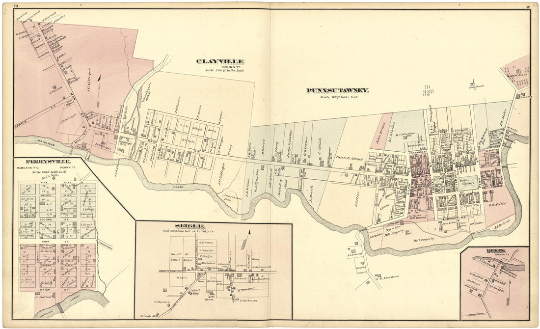 This old map of Clayville; Punxsutawney from Caldwell&