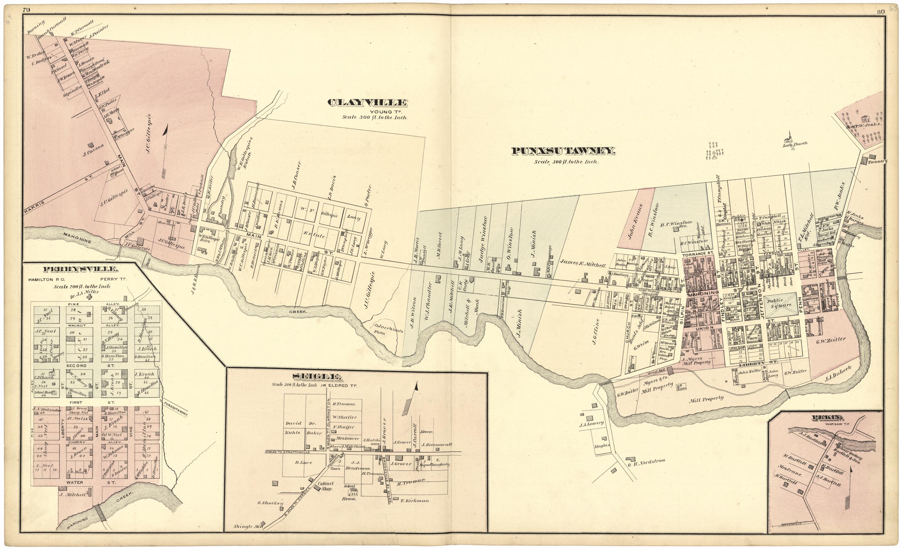 This old map of Clayville; Punxsutawney from Caldwell&