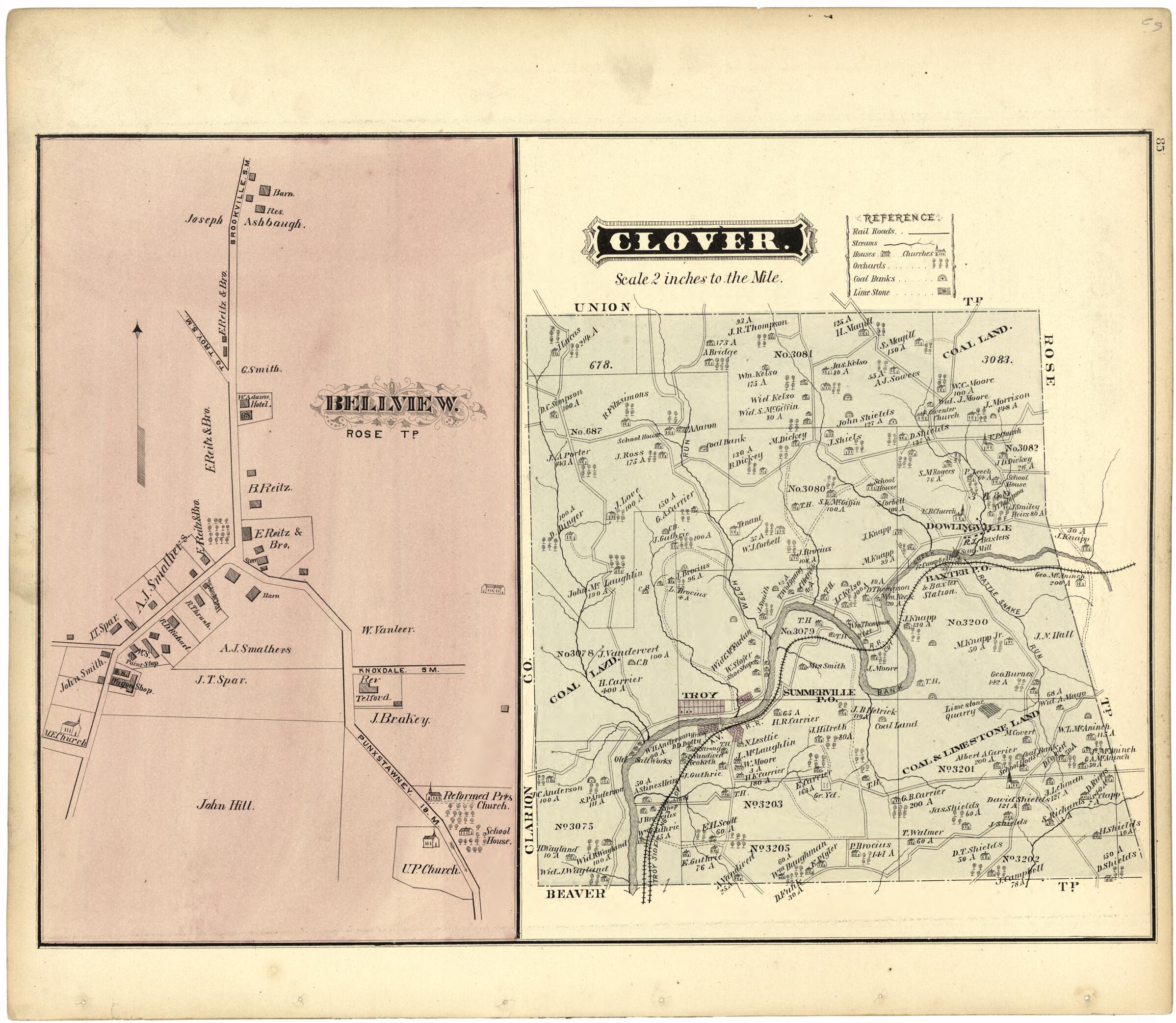 This old map of Clover from Caldwell&