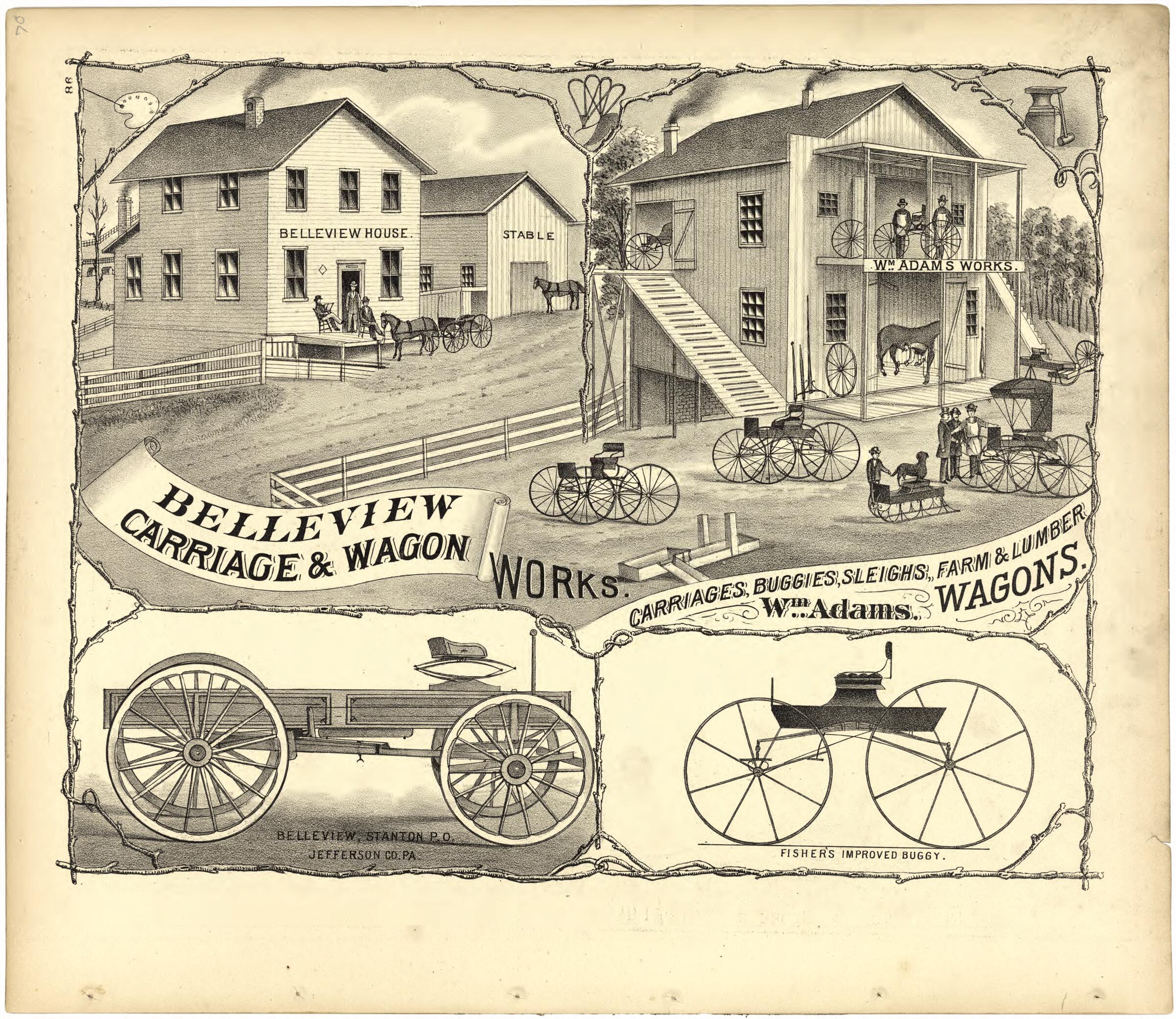 This old map of Belleview Carriage & Wagon Works from Caldwell&