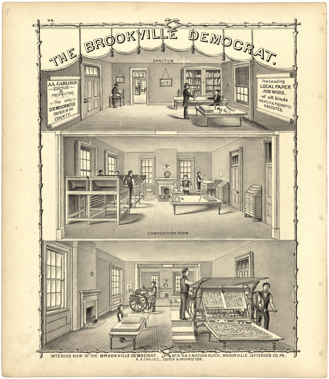This old map of The Brookville Democrat from Caldwell&