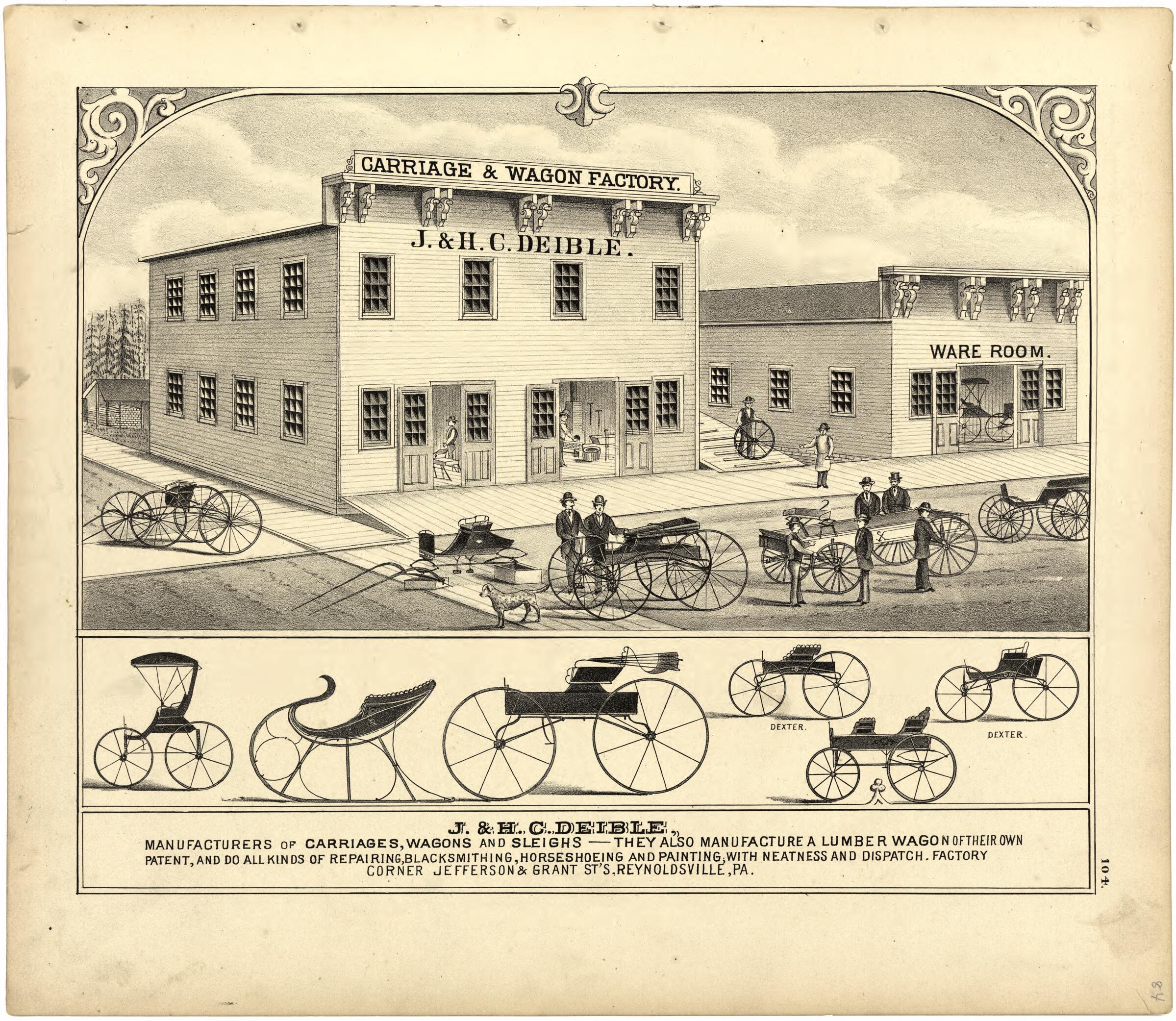 This old map of J. & H.C. Deible from Caldwell&