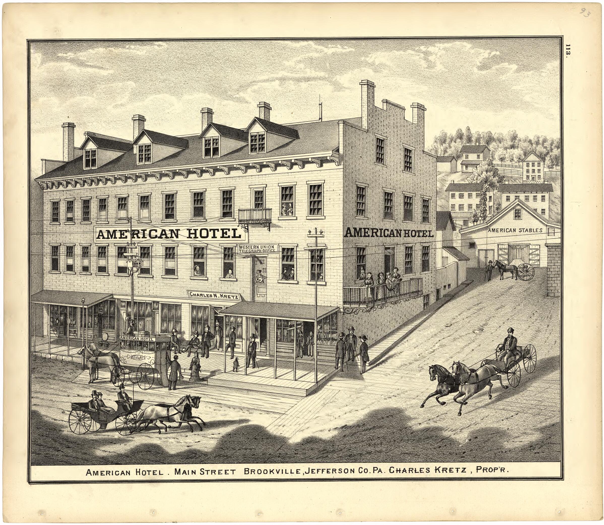 This old map of American Hotel from Caldwell&