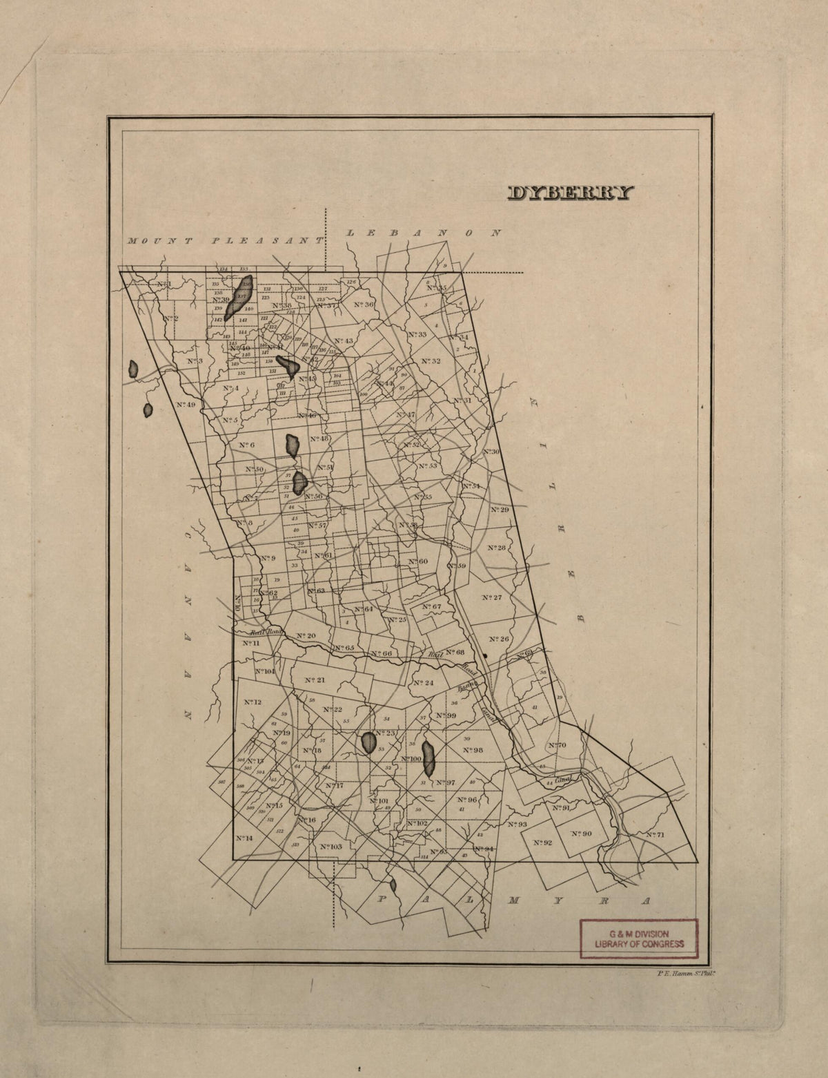 Dyberry from Warrantee Landholdings In the Townships of Wayne County, Pa., Ca. 1828-1835 1828 by Relic Map Company