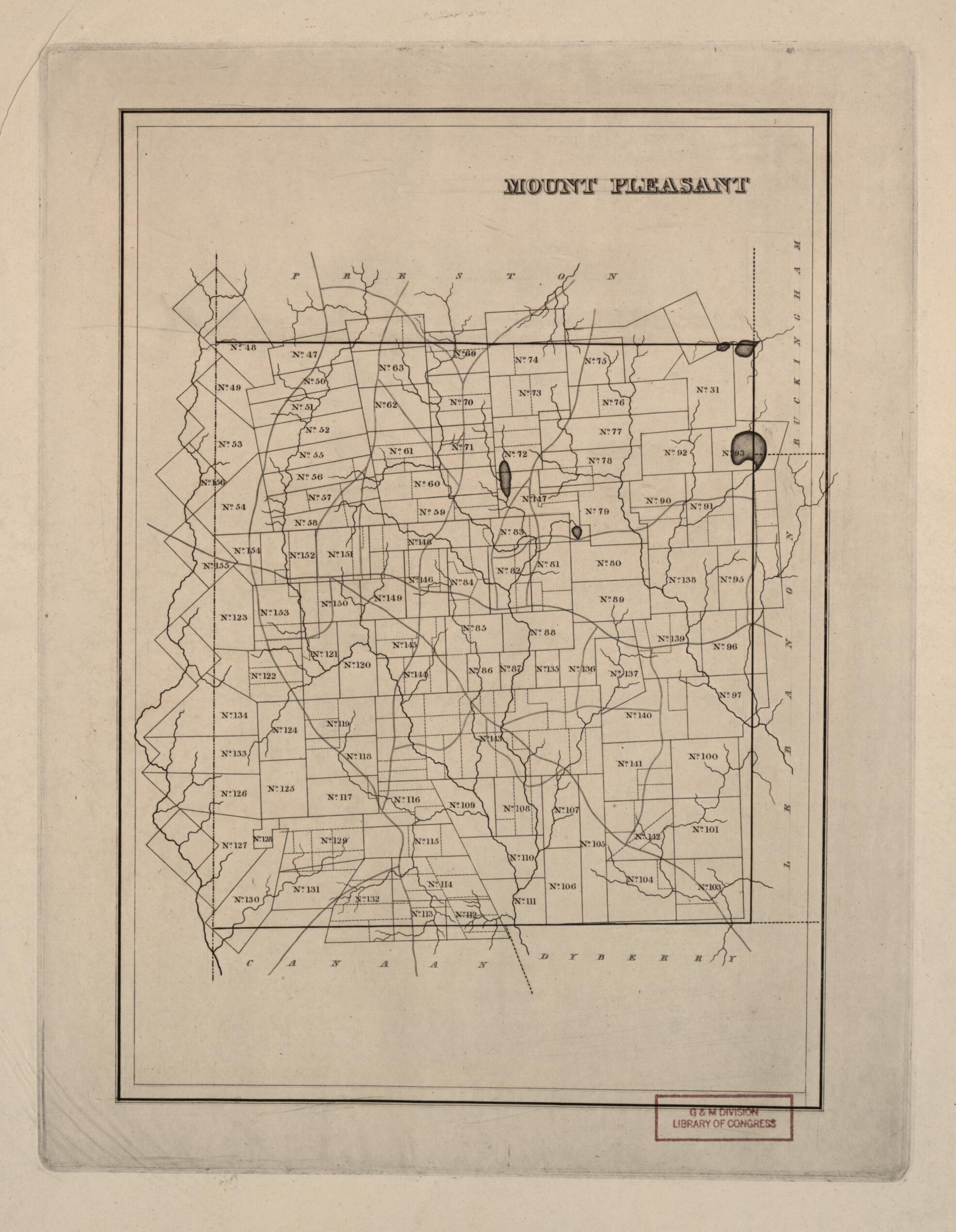 This old map of Mount Pleasant from Warrantee Landholdings In the Townships of Wayne County, Pa., Ca. from 1828-1835 from 1828 was created by Phineas Eldridge Hamm in 1828